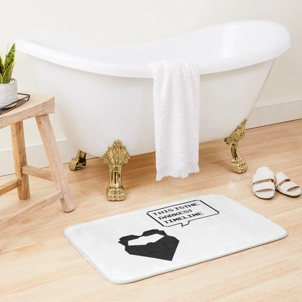 Darkest timeline Community evil beard retro speech bubble- Remedial Chaos Theory episode Bath Mat Rug Foot Bathroom Interior Mat