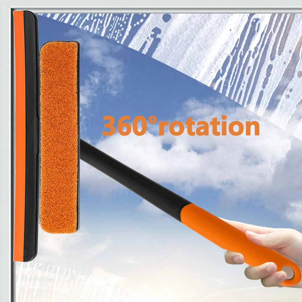 3 In 1 Multifunctional Glass Window Cleaner Window Cleaning Brush Squeegee Glass Scraper Wiper Rotating Window Mesh Screen Clean
