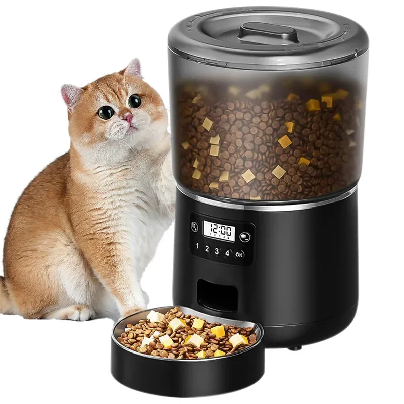 4L Smart Automatic Cat Feeder Cat Dry Food Dispenser Pet Smart Voice Recorder Auto Feeder For Dog