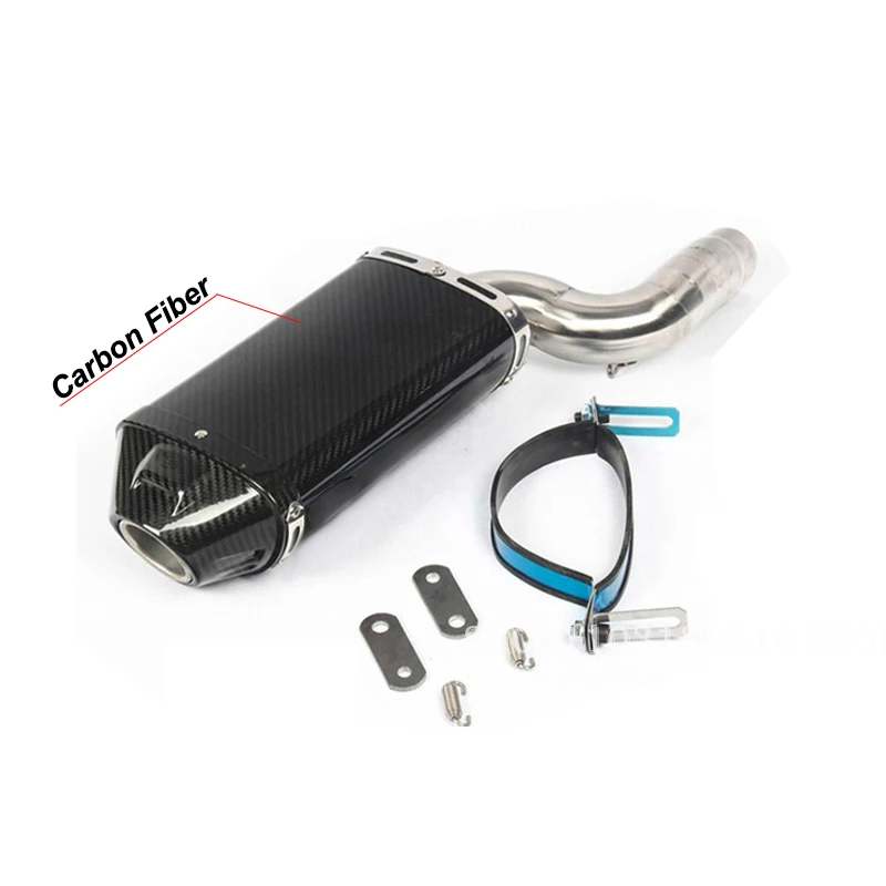 Slip On For Kawasaki ZX6R ZX-6R ZX636 2004 - 2008 Motorcycle Exhaust Escape Systems Carbon Fiber Muffler Middle Link Pipe view 4