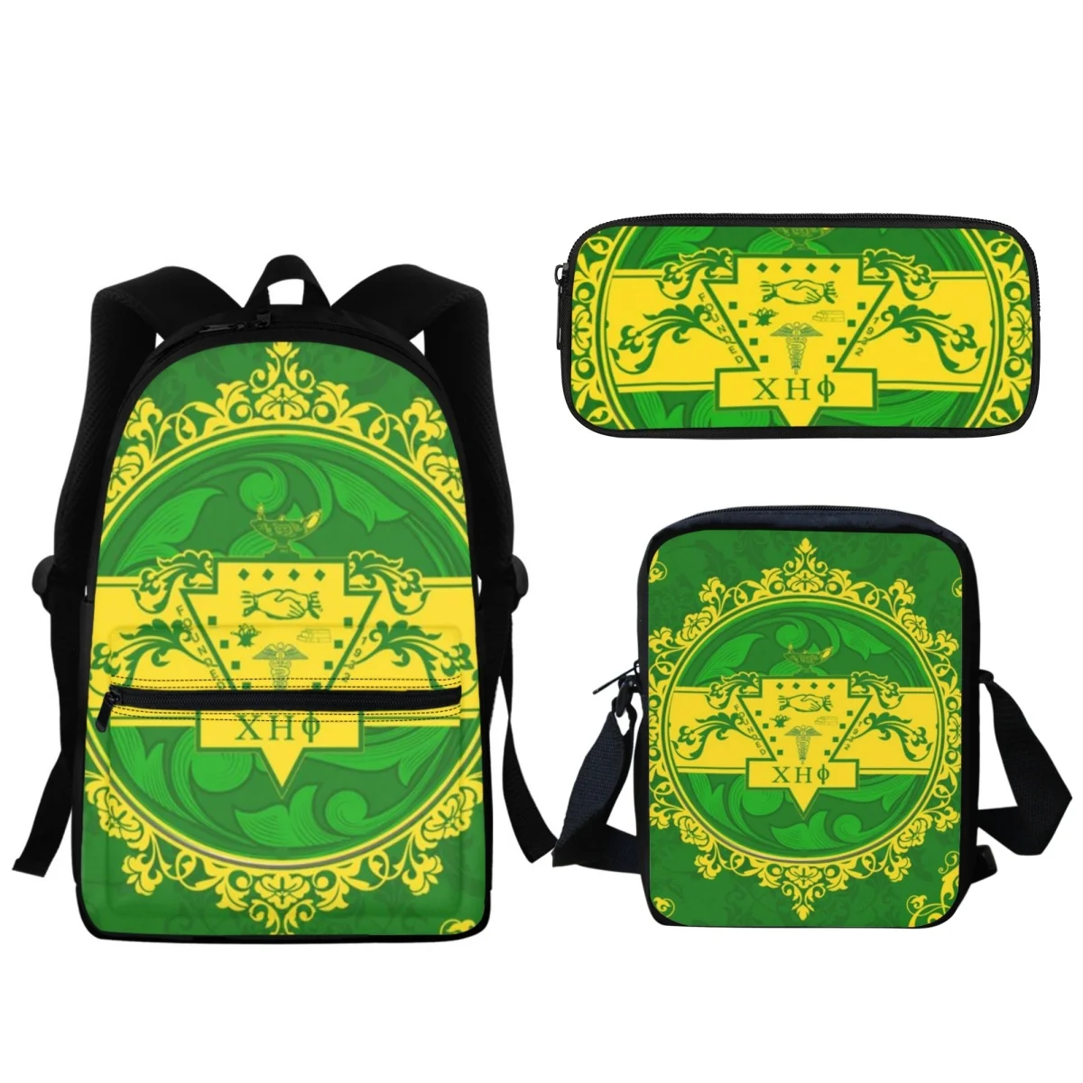 

Chi Eta Phi Sorority Printed 3Pc School Bags Fashion Multifunctional Student Backpack Teen Boys Girls School Bag Study Tools New