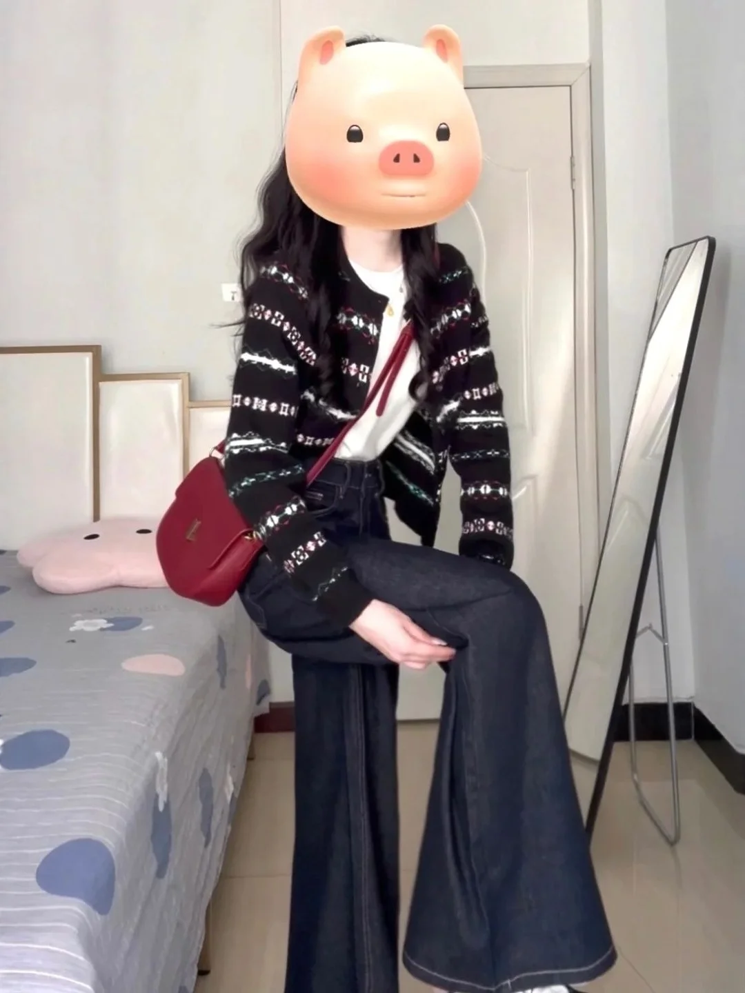 

Ele ort Knitted Sweater Coat Women's Autumn Winter Faion Retro Money Sle Floral Pattern round Ne Long Sve Top