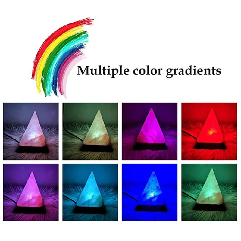 A47U Himalayas Crystal Salt Lamp USB Led Pyramid Salt Crystal Lamp Crystal Decorative Lamp Atmosphere Atmosphere Lamp