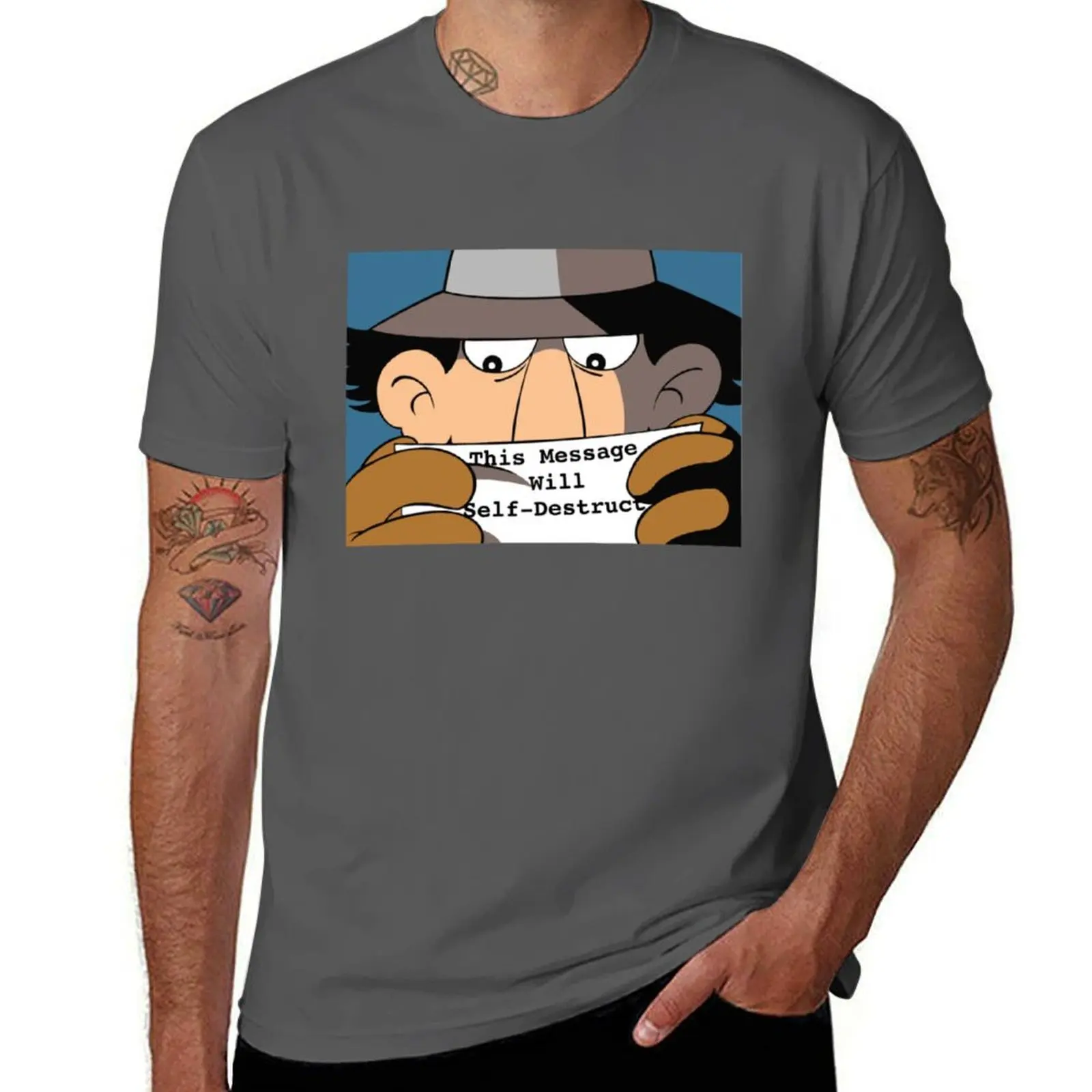 

Inspector Gadget Wowzers Self Destruct Message Vintage Funny Humor T-Shirt Sweat Absorbing Sports Tee Shirt