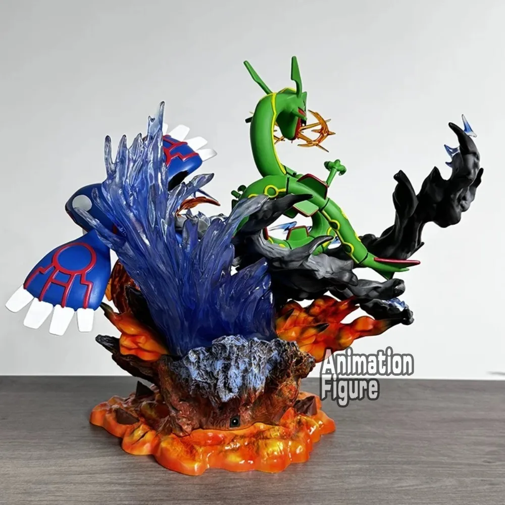 35 cm/13.78in Anime Pokemon Figure Groudon Kyogre Rayquaza figurines d'action Pvc Collection modèle jouets pour enfants cadeaux