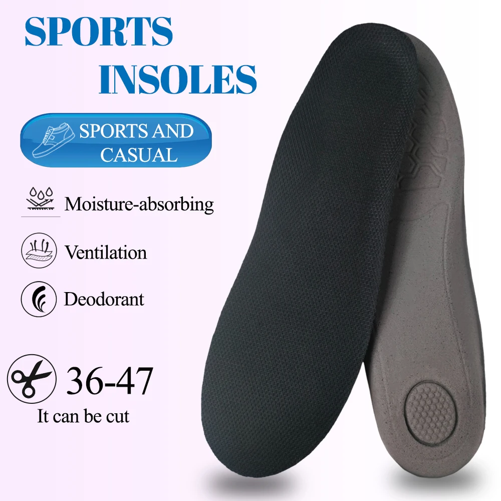 Elastic Shock Absorbing Shoe Insoles for Men and Women, Breathable Honeycomb Sneaker Inserts, Sports Shoe Replacement Insoles