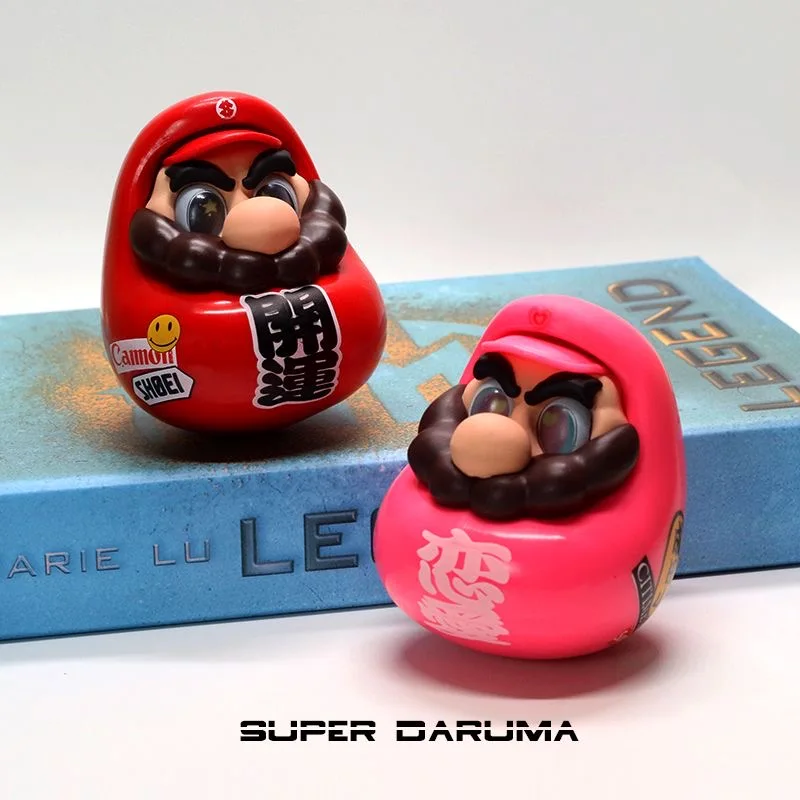 9cm Cartoon Super Daruma Statue Moldel Creative Fashion Trendy Figure Rich Luck Love Daruma Desktop Ornaments Collection Doll