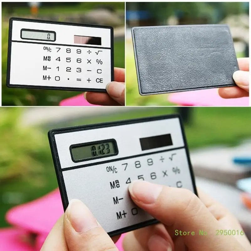 8 Digit Ultra Thin Solar Power Calculator with Touch Screen Credit Card Design Portable Mini Calculator for Business School