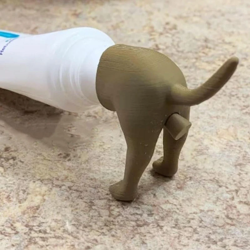 Funny Pooping Dog Butt Toothpaste Topper Toothpaste Dispenser Squeezers Bathroom Accessories Home Toothpaste Lid for Kids Adults