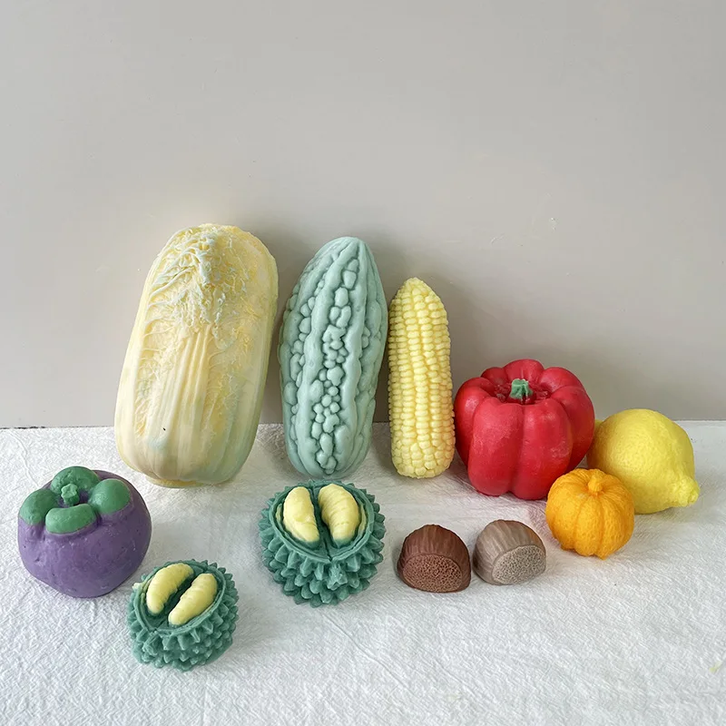 Vegetable And Fruit Theme Candle Silicone Mold for Handmade Desktop Decoration Gypsum Resin Aromatherapy Candle Silicone Mould