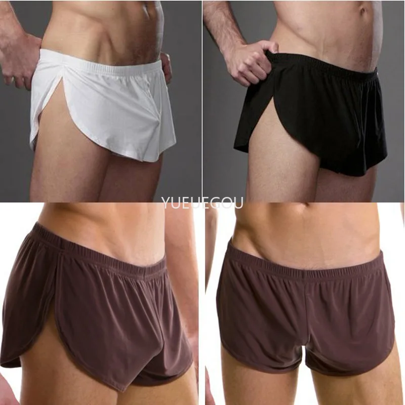 

Men Elastic Loose Sport Running Shorts Gyms Fitness Workout Joggers Ice Silk Street Wear Underpants Shorts