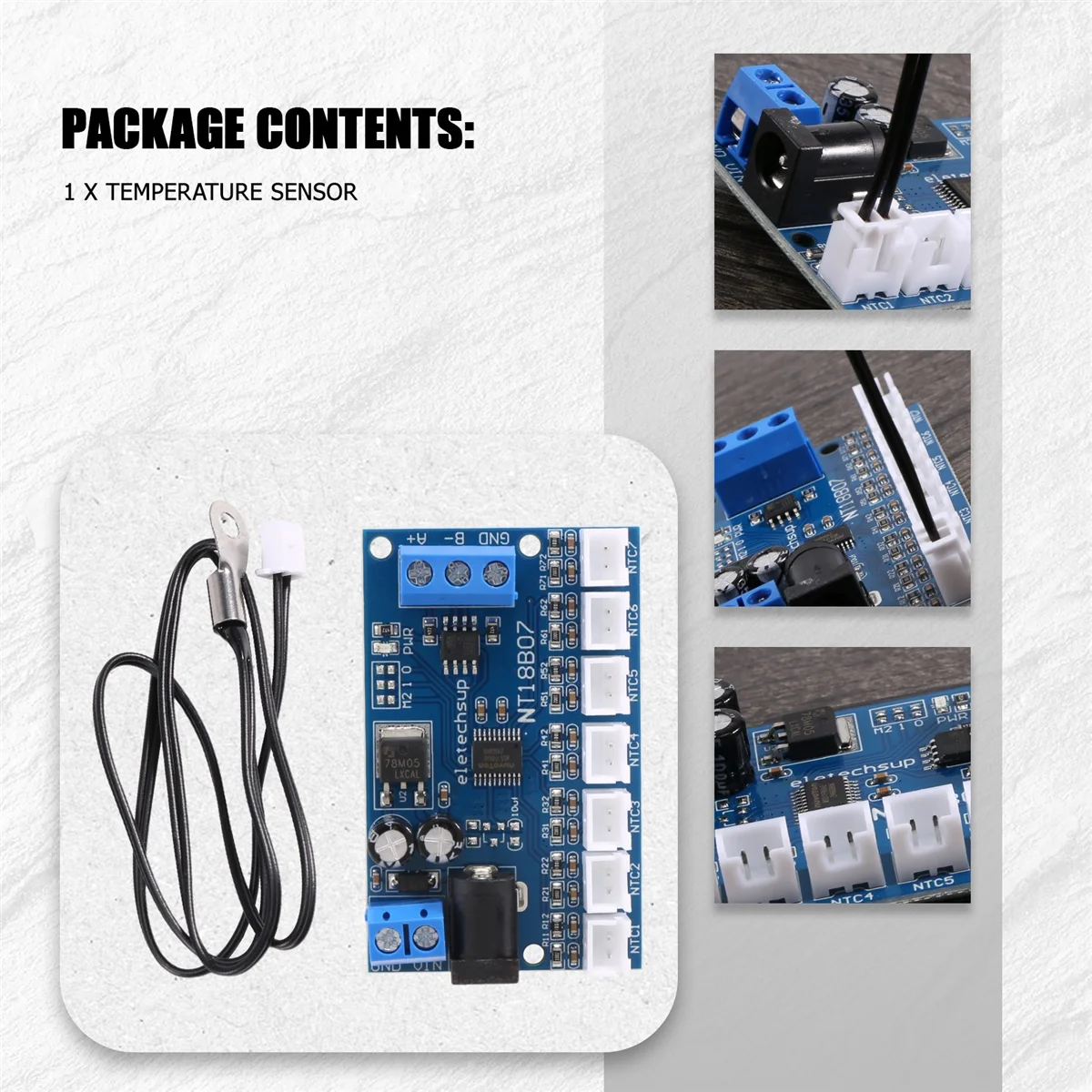 Sensor de temperatura RS485 NTC de 7 canales Medición MODBUS RTU Grabadora sin papel PLC NT18B07