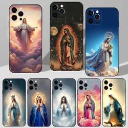 Virgin De Guadalupe Phone Case For iPhone 16,15,14,13,12,11 Plus,Pro Max,XS,X,XR,SE,Mini,8,7 Soft Silicone Black Cover