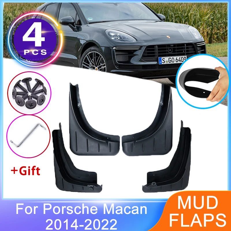 

4x Front Rear Mudguards For Porsche Macan 2014~2022 Fender Splash Guards MudFlaps Upgrade Wheel Protector Flaps Car Accessories