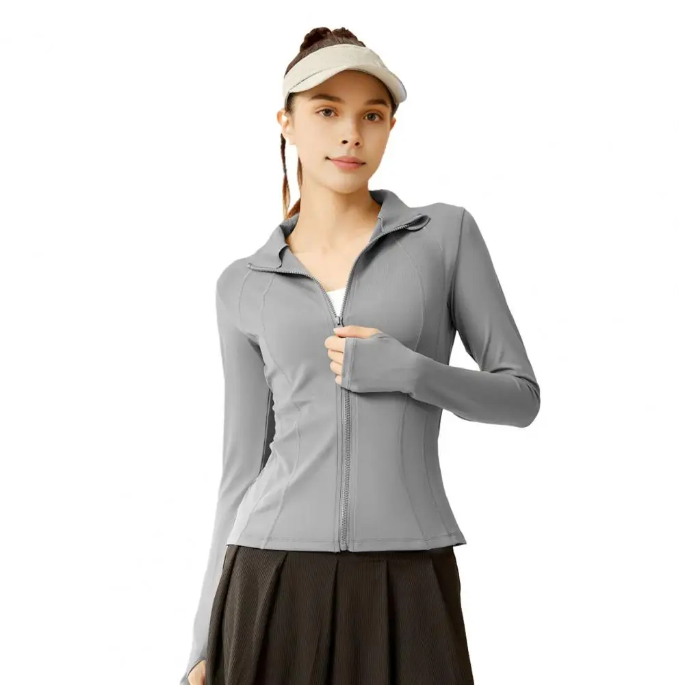 Women's Jacket Quick-drying Sun Protection Sport Coat Women's Tight Yoga Wear Long Sleeve Cardigan Running Fitness Jacket Zipper