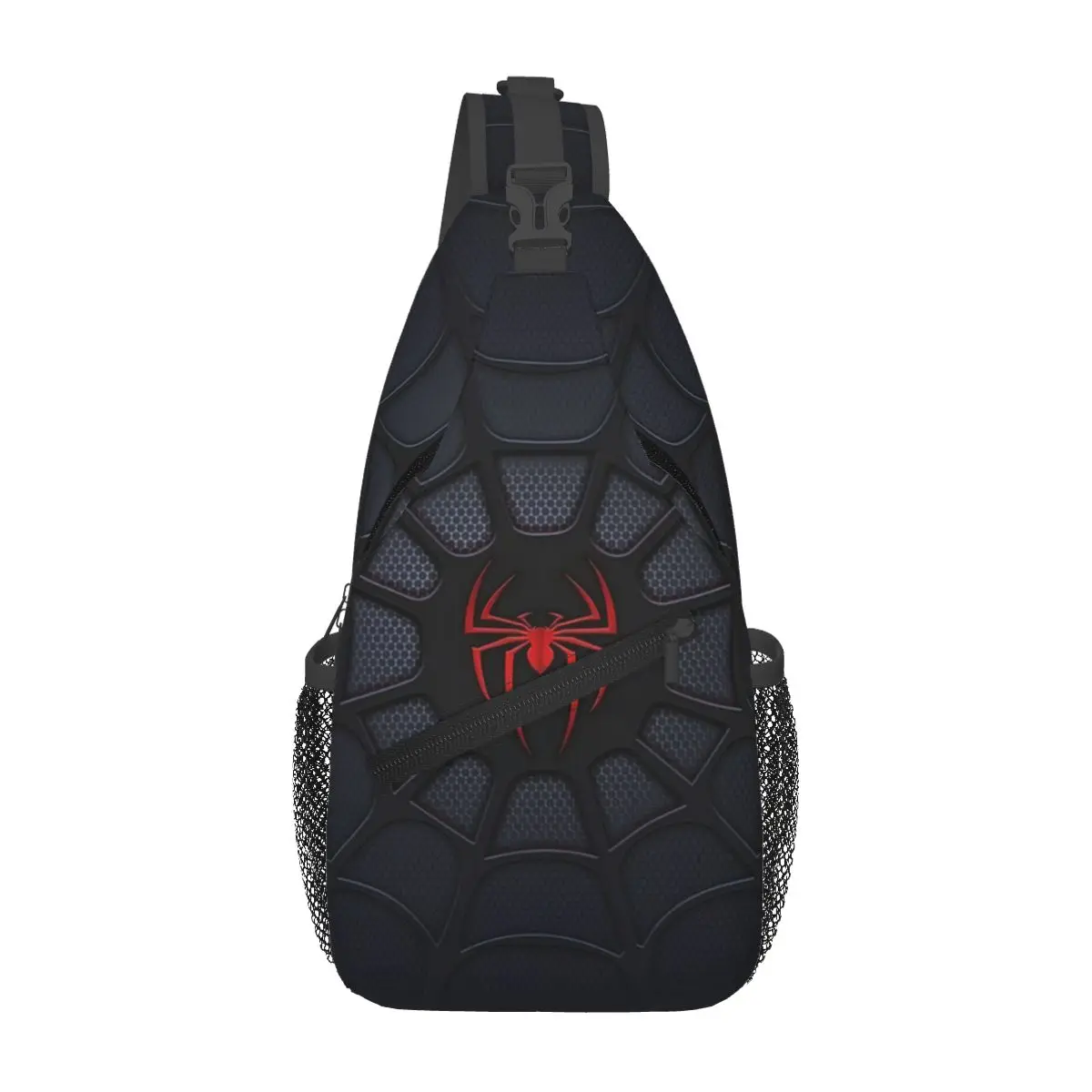 Custom Spider Web Sling Crossbody Backpack for Men Women Waterproof For Cycling Spiderman Daypack Printing Shoulder Backpack