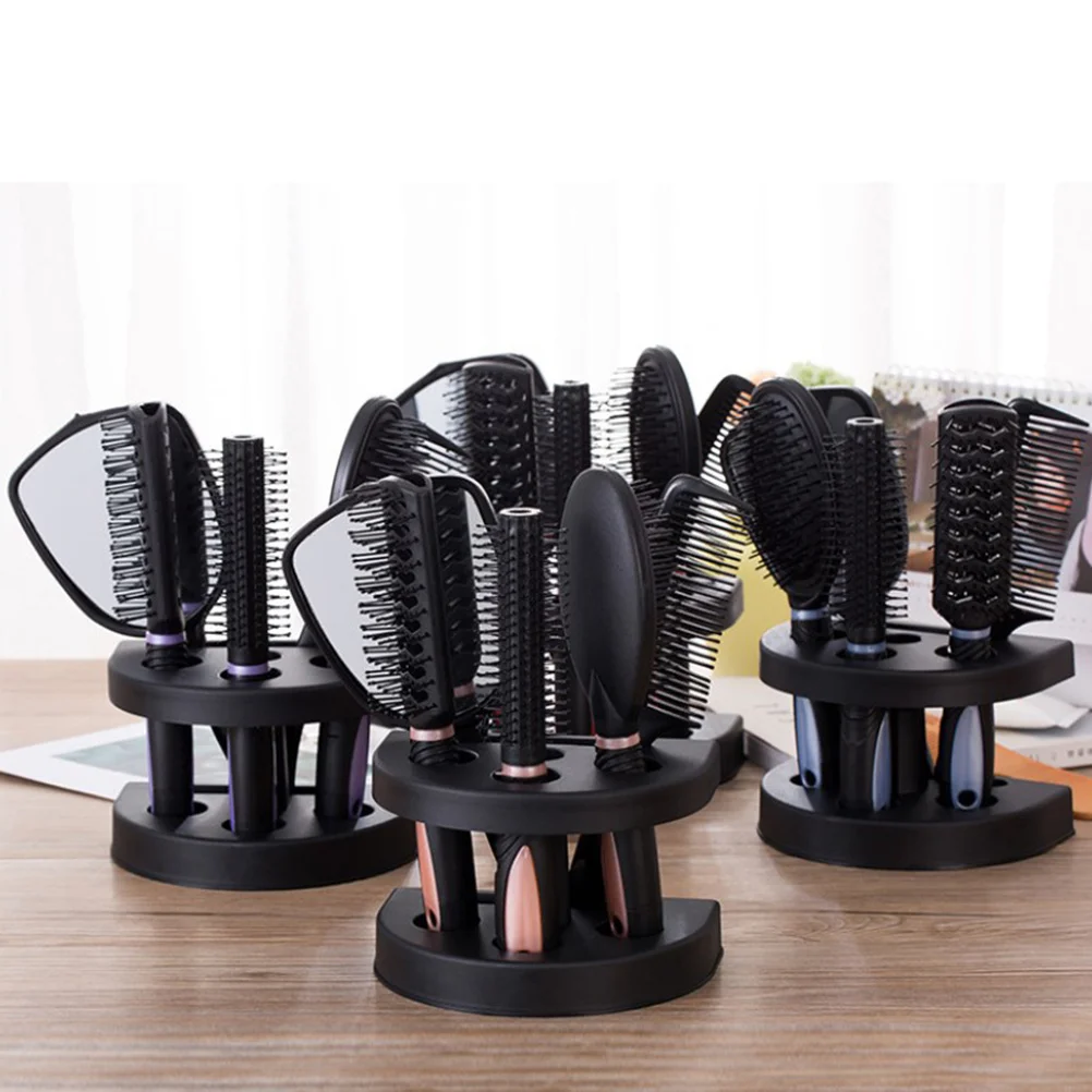 5 قطعة مجموعة مشط الشعر الأرجواني مكافحة ساكنة وفك تشابك فرشاة المحمولة صالون تصفيف أدوات للمنزل السفر تجعيد الشعر الرعاية