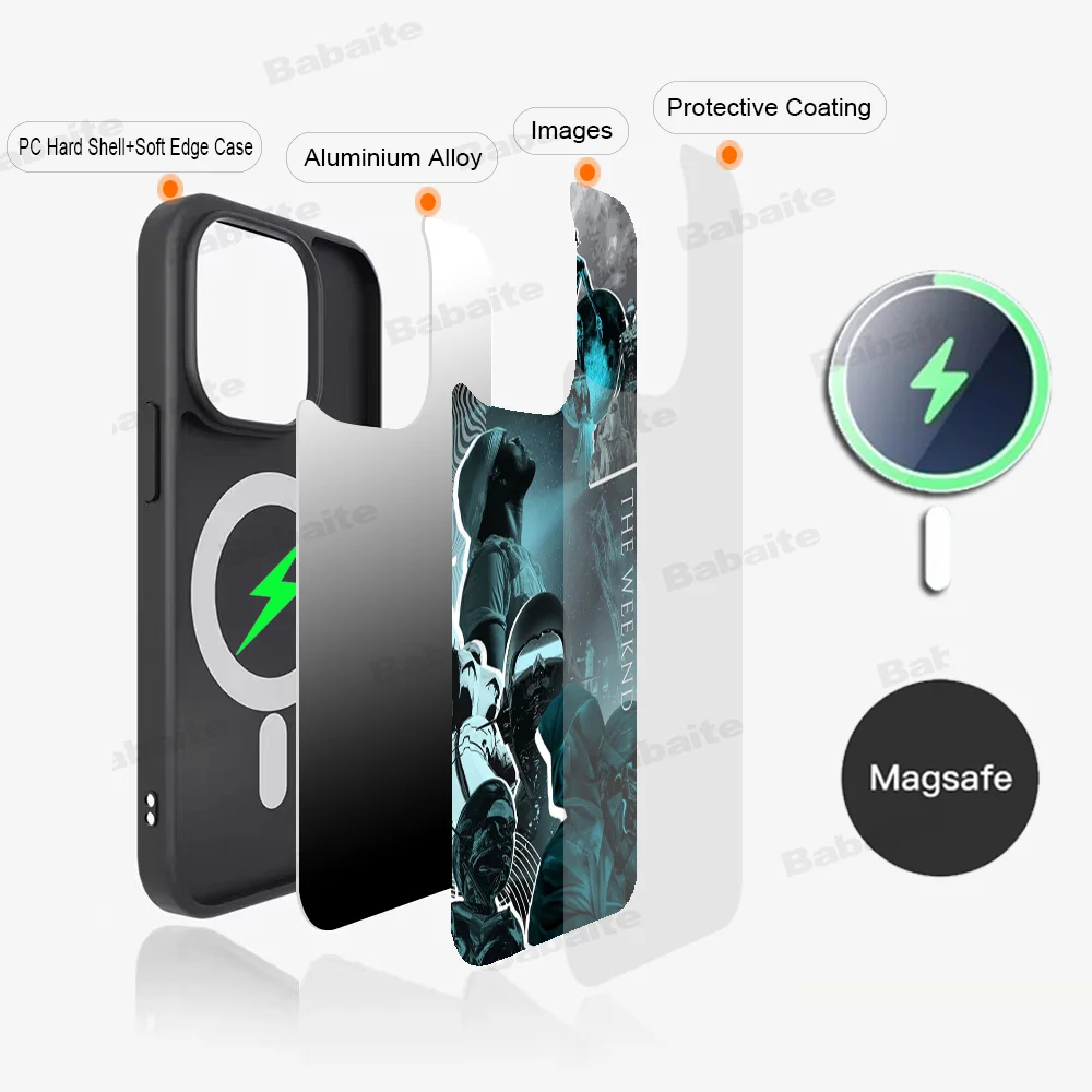 Singer The W-Weeknd Phone Case Magnetic Case For IPhone 16 14 13 12 11 15 Pro Max Plus For Magsafe Wireless Charge Cover