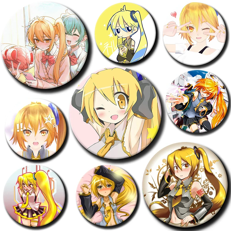 Hot Virtual Singer Akita Neru Pins Badge Creative Brooch Round cartoon Badge on Backpack Clothing Souvenir Gifts for Friends