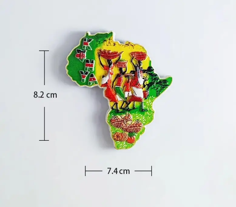 Kenya Africa Travelling Souvenirs Fridge Magnets Creative Home Decoration Resin Fridge Magnetic Stickers 