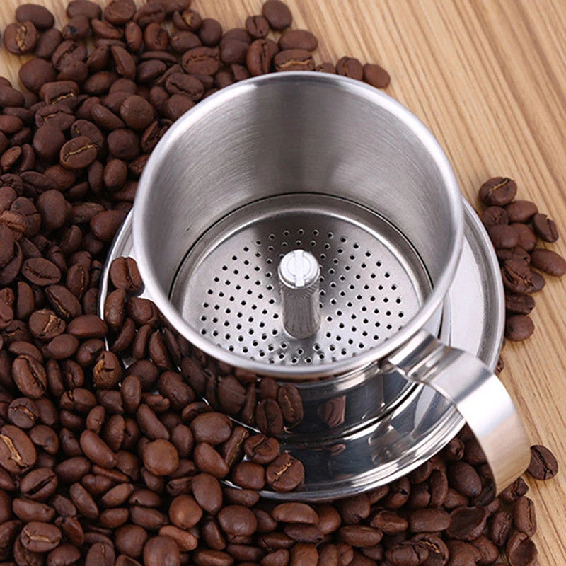 Stainless Steel Vietnamese Coffee Maker  50/100ml Coffee Pot Drip Filter Coffee Maker Portable Vietnamese Style Coffee Dripper