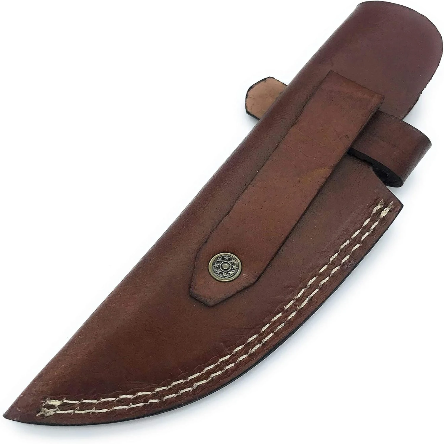 Long Handmade Premium Quality Custom Leather Sheath for 4" Cutting Blade Knife: Durable Authentic Rustic Cowhide, Unique Exquisi
