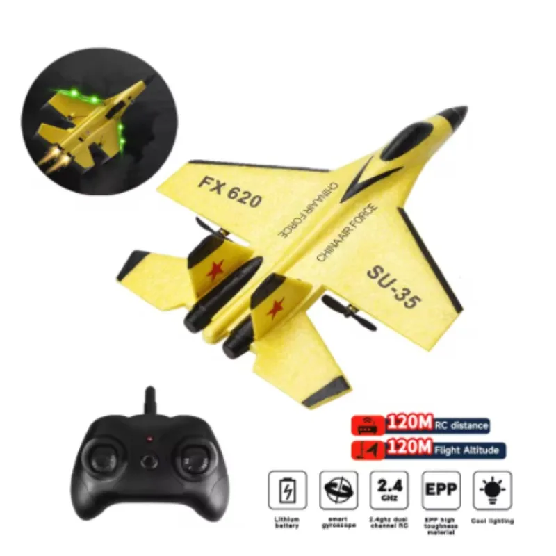 

SU35 RC Plane FX620 FX820 2.4G Remote Control Flying Model Glider Airplane With LED Lights Aircraft Foam Toys For Children Gifts