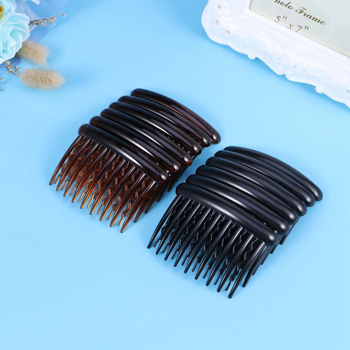 12 Pcs Beard Comb Foldable for Hair Barrettes Pin Girl Side Women Clip Rhinestones Miss