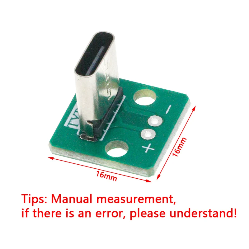 5V in-line rotary 2.54DIP Test Board TYPE-C Female adapter board Vertical 6P power board