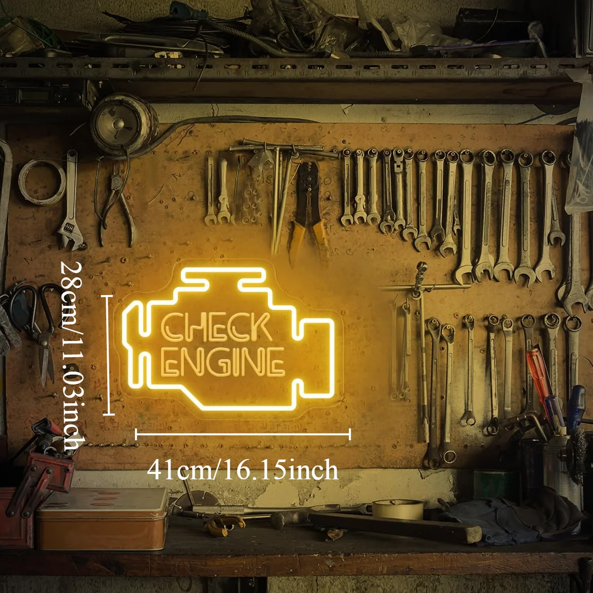 تحقق من المحرك النيون سيارة LED ضوء النيون جدار ديكور لرجل المرآب كهف السيارات إصلاح متجر هدية لصبي USB بالطاقة