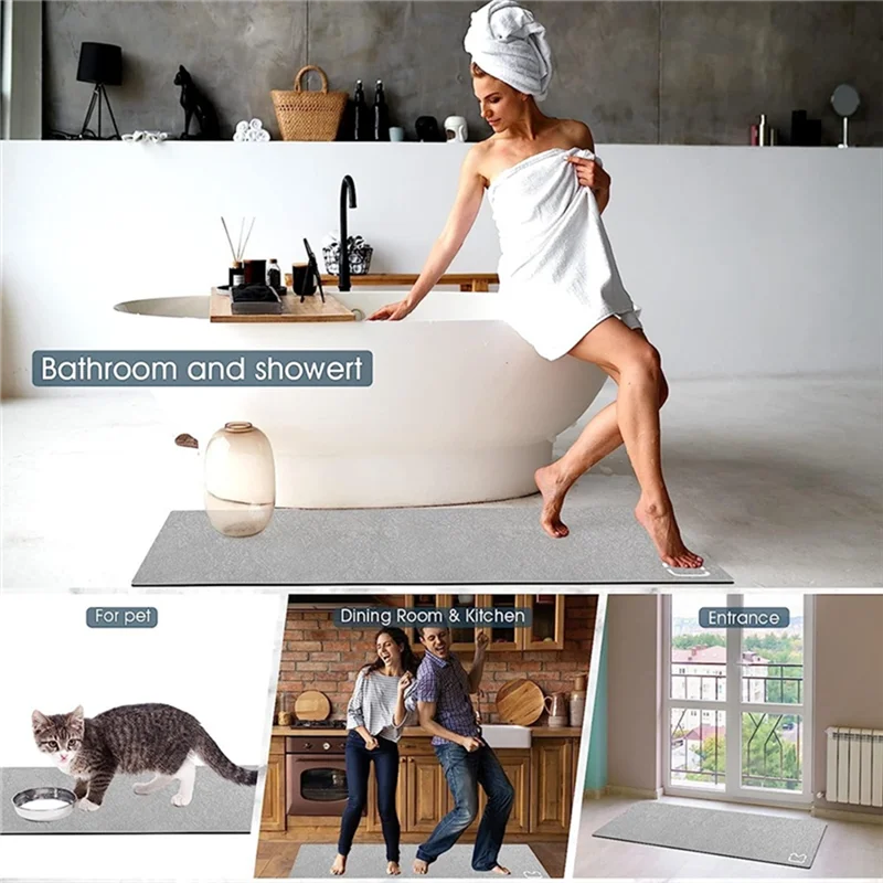 

A25F-Коврик для бега для ванной комнаты, длинный коврик для ванной из диатомитового камня, впитывающий коврик для ванной с диатомовой землей, коврик для душа, тонкий коврик для ванной комнаты