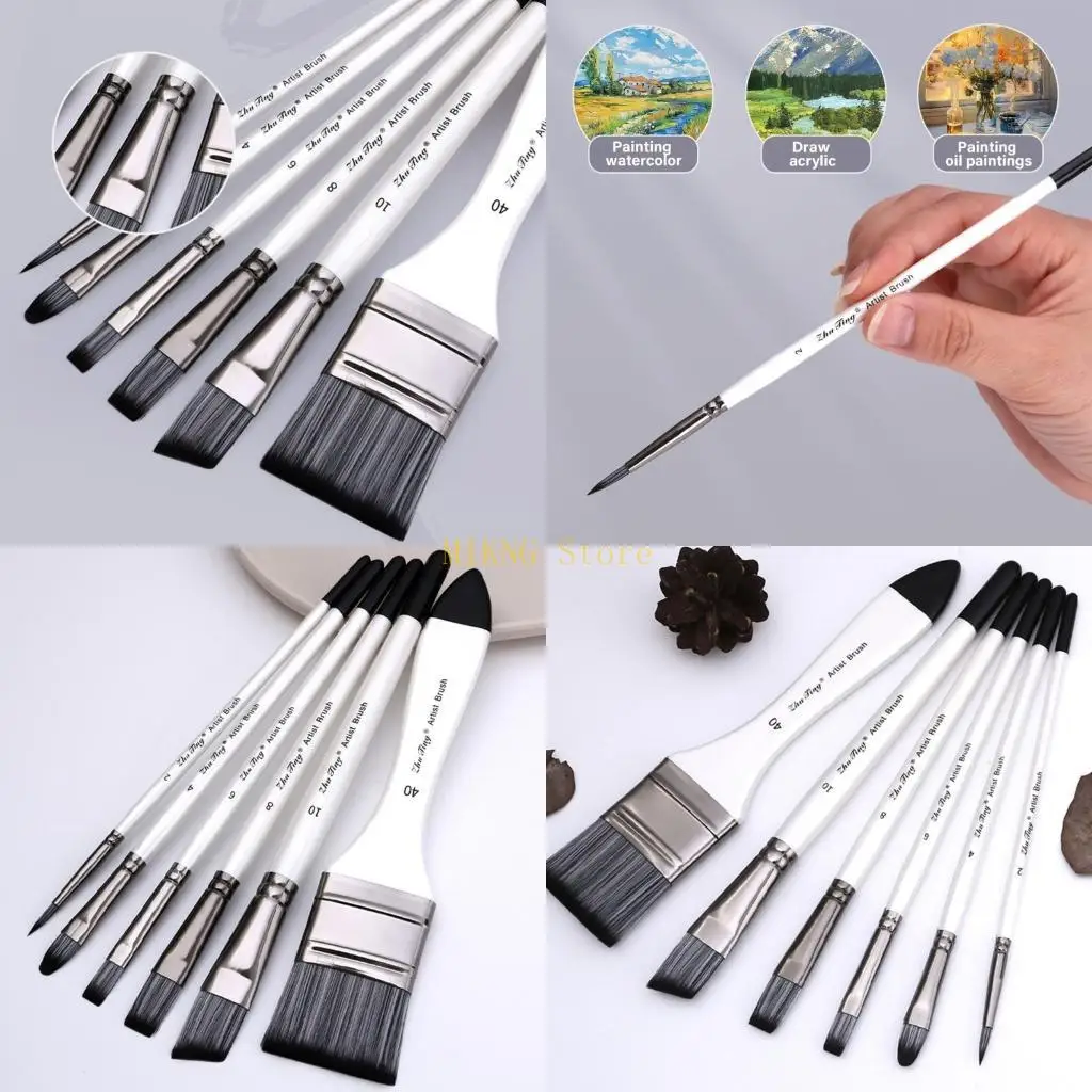 6X Artist Brushes N…
