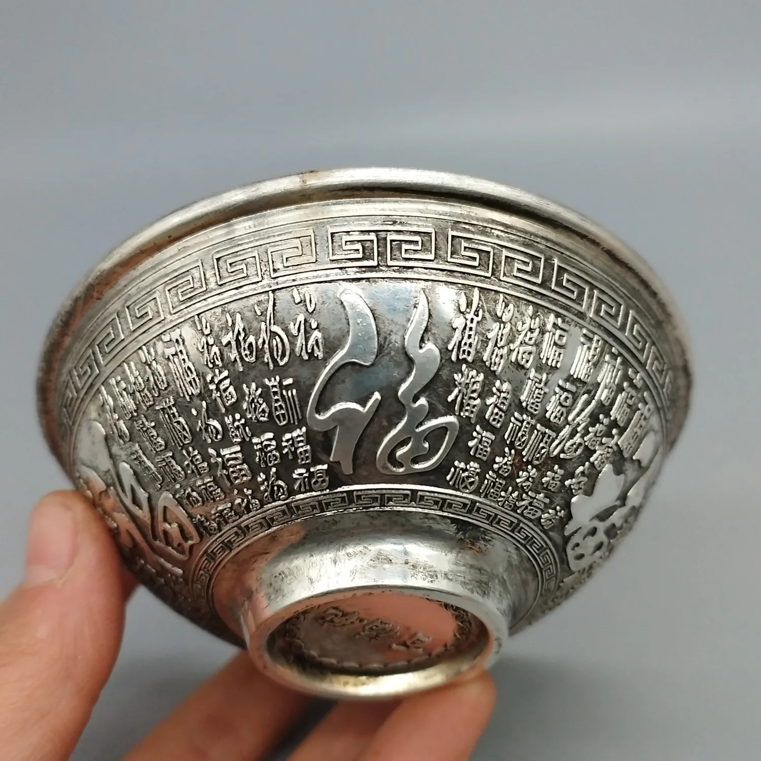 Fine Crafted Home Crafts Such as Silver Plated Bai Fu Bowl Made of White Copper are Recommended for Decoration and Collection