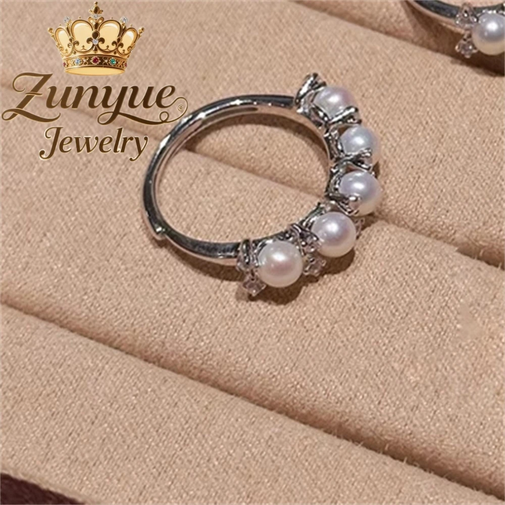 

Crown Natural Pearl Ring Is Adjustable With Light Luxury And High Quality Fashion Jewelry Charms Exquisite Elegant Best Selling