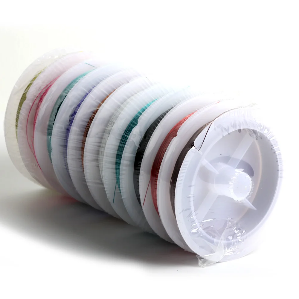 OlingArt 60m*0.38mm 1/Roll Enameled Tiger Tail Wire Ropes Accessories Line Multiple Colour DIY Bracelet Necklace Jewelry Making