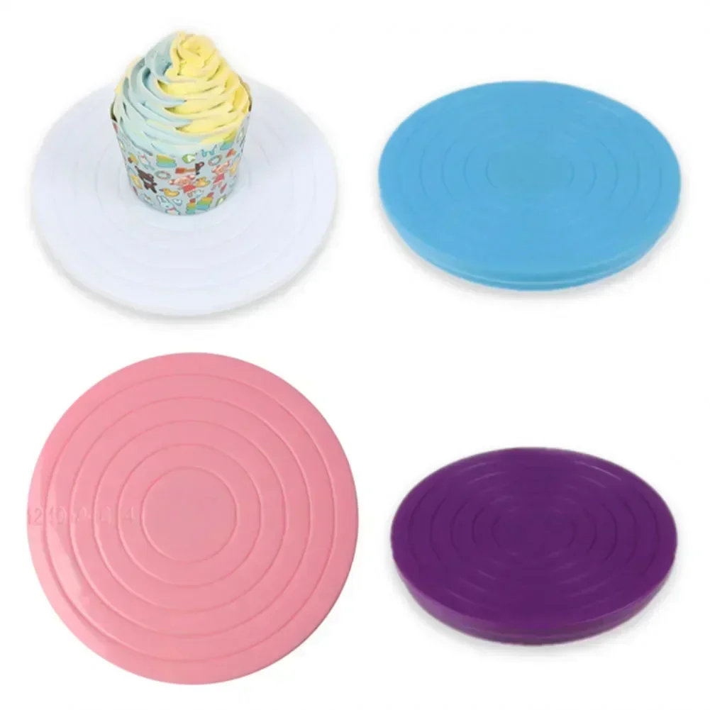 Plastic Cake Plate Turntable Rotating Anti-skid Round Cake Stand Cake Decorating Rotary Table Kitchen DIY Pan Baking Tool