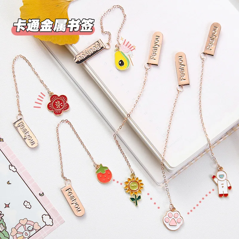 Koreaanse Versie Metalen Bladwijzer Ins Patroon Legering Hand Account Decoratie Hanger Student Briefpapier Boek Clip Relatiegeschenk