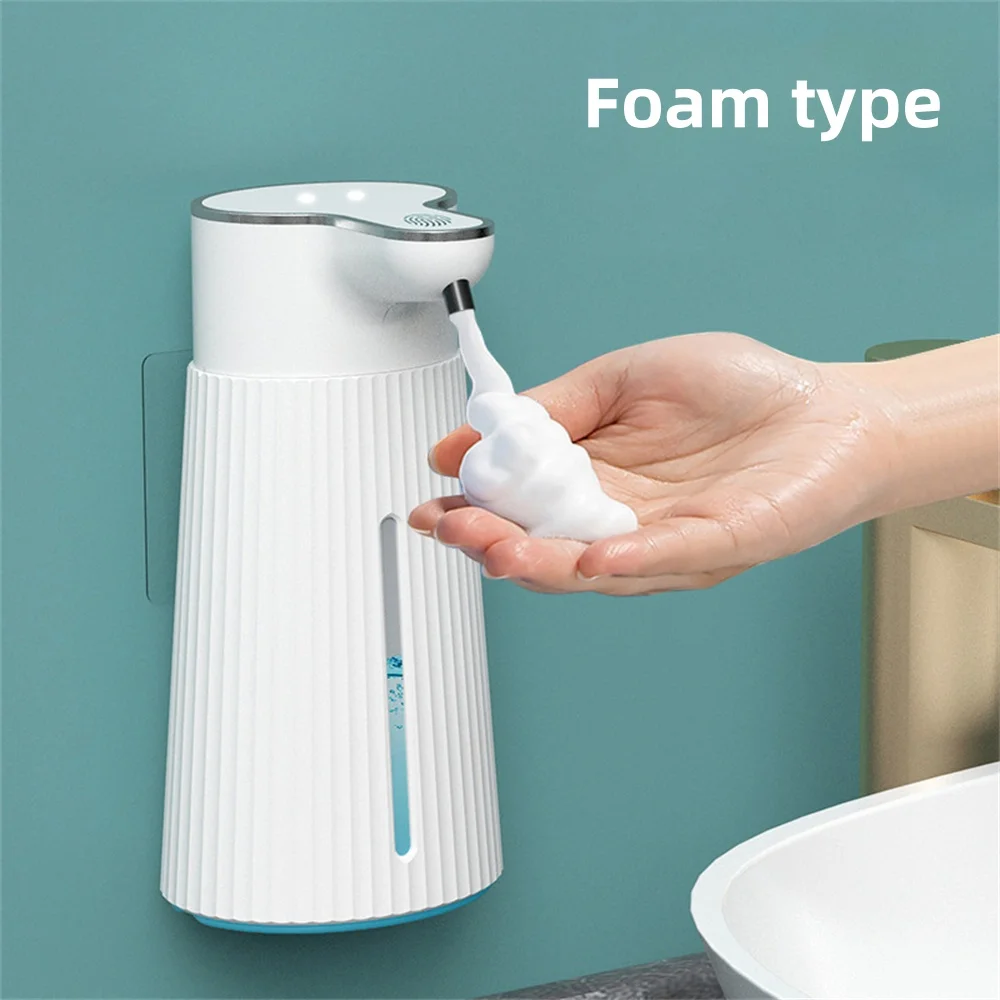 

White 400ml Automatic Foam Soap Dispensers Bathroom Smart Washing Hand Machine with USB Charging High Quality ABS Material