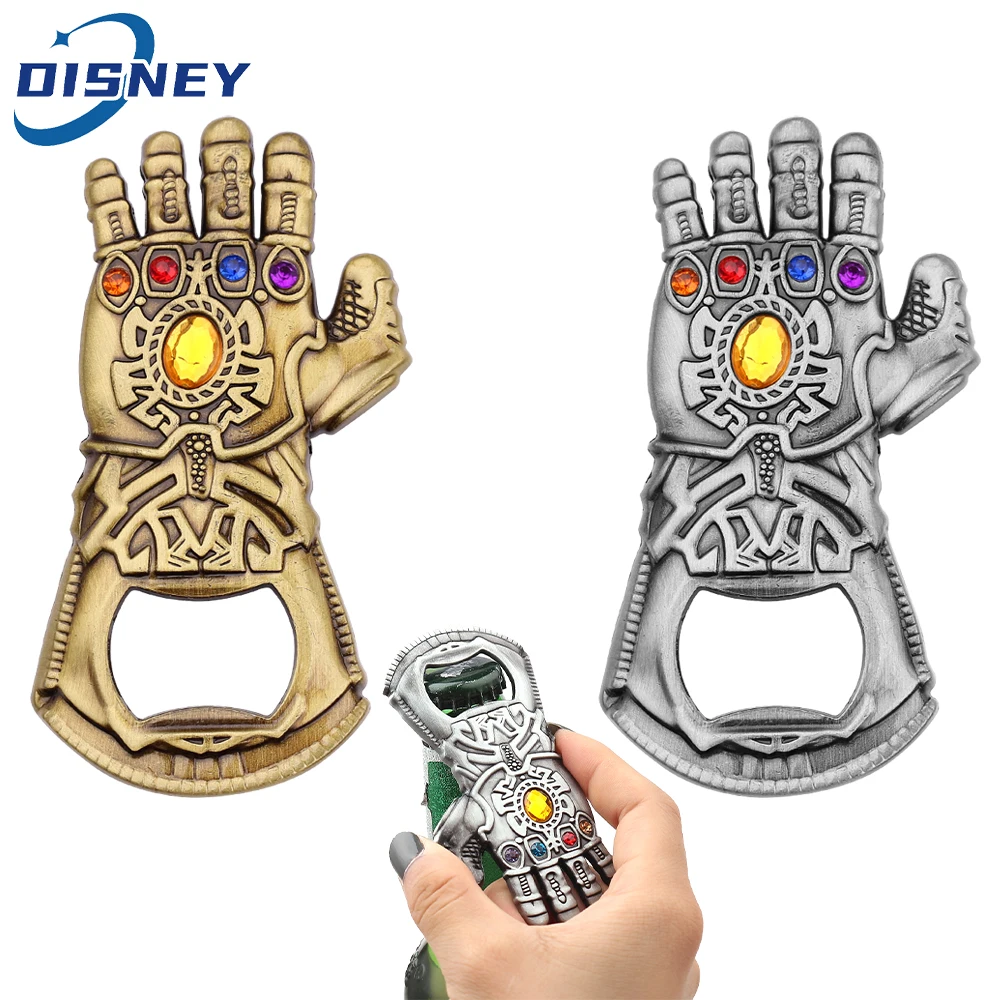 Marvel Avengers Infinity Gauntlet Beer Bottle Opener Keyrings Thanos Infinity Stones Gloves Keychain Car Key Holder for Men