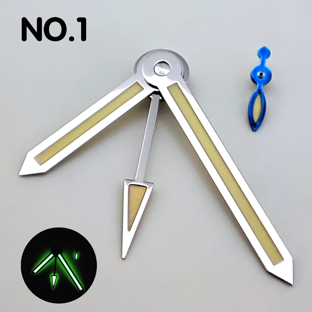 High Quality Watch Hands ST2555 Hands GMT Seconds C3 Luminous Hands For ST2555/ST2533/6497 Movement Replacement Parts