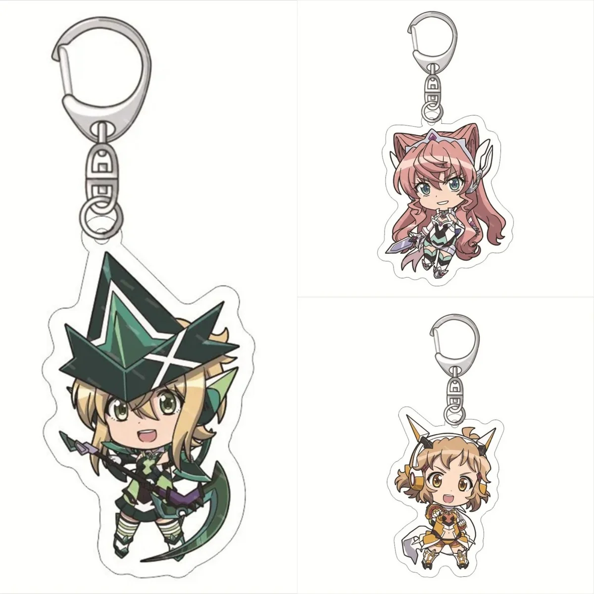 

6CM Anime Symphogear cute Acrylic Keychain Model Cosplay Charm Characters Ornament Accessories Collection Christmas Gifts