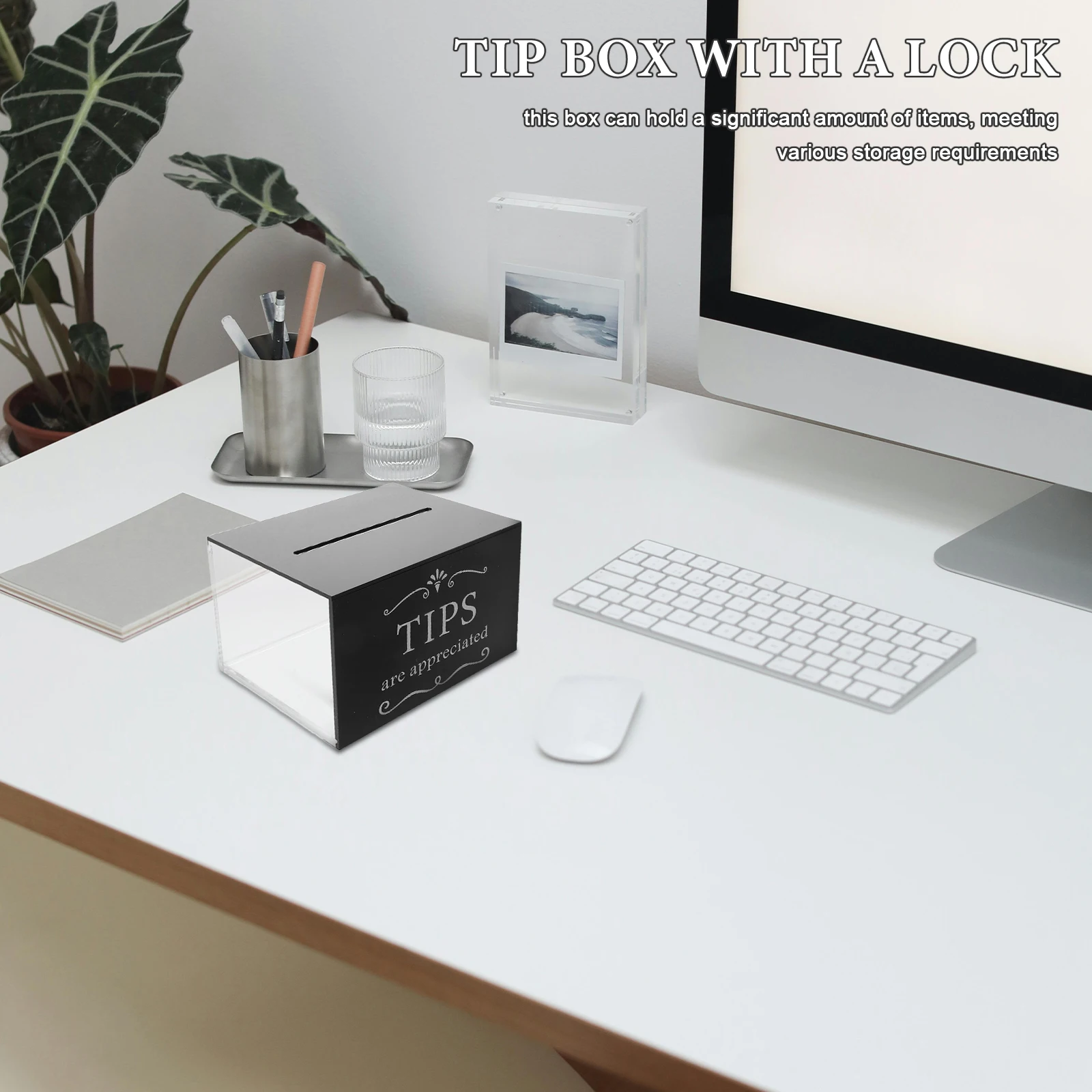 

Acrylic Collection Box Clear Donation Suggestion Raffle Cash Storage for Bars Acrylic Box Money Jar for Cash Saving