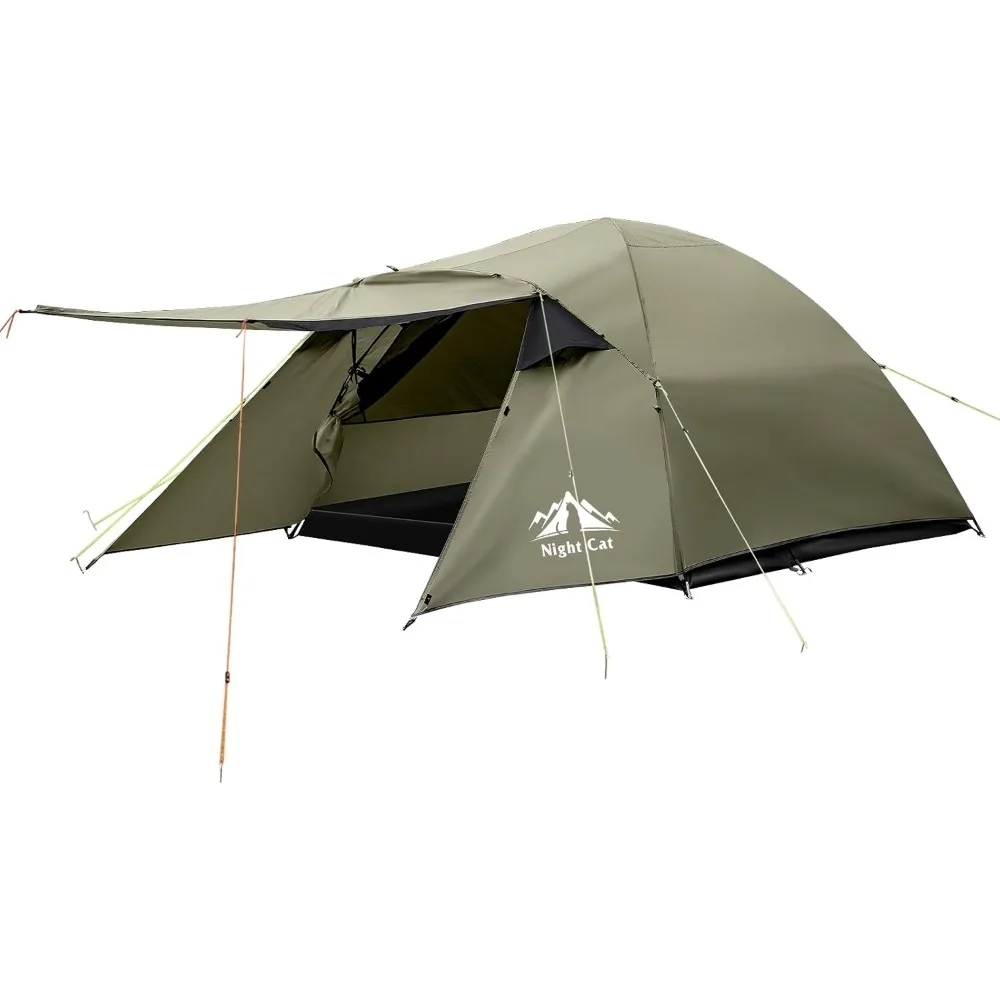 

Camping Tent 2 3 Persons with Porch Family Backpacking Tent Double Layers Waterproof Easy Clip Setup 7x6x4.3ft Porch Pole Not I