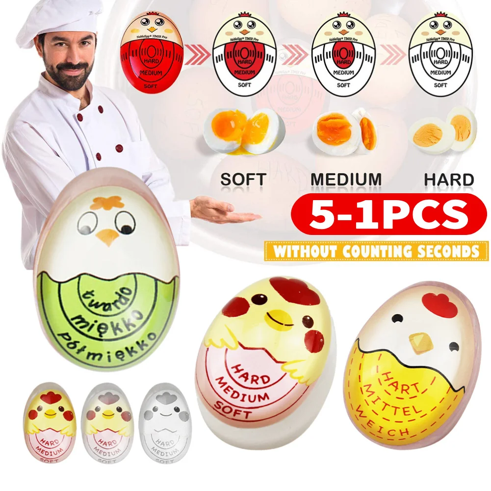 1-5PCS Farbwechsel Kunststoff Gekochtes Ei Alarm Nette Gekochte Ei Timer Mini Gekochtes Ei Alarm Timer ei Kochen Werkzeuge für Küche