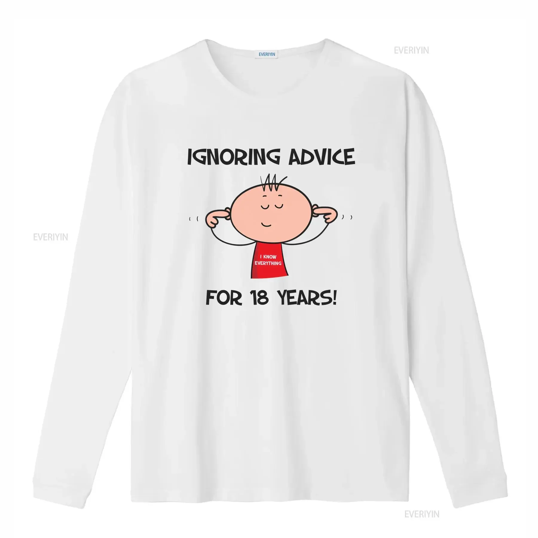 Ignoring Advice 18th Birthday Mens T Shirt vintage Washed Soft Breathable streetwear fashion Stretched homme designer clothes