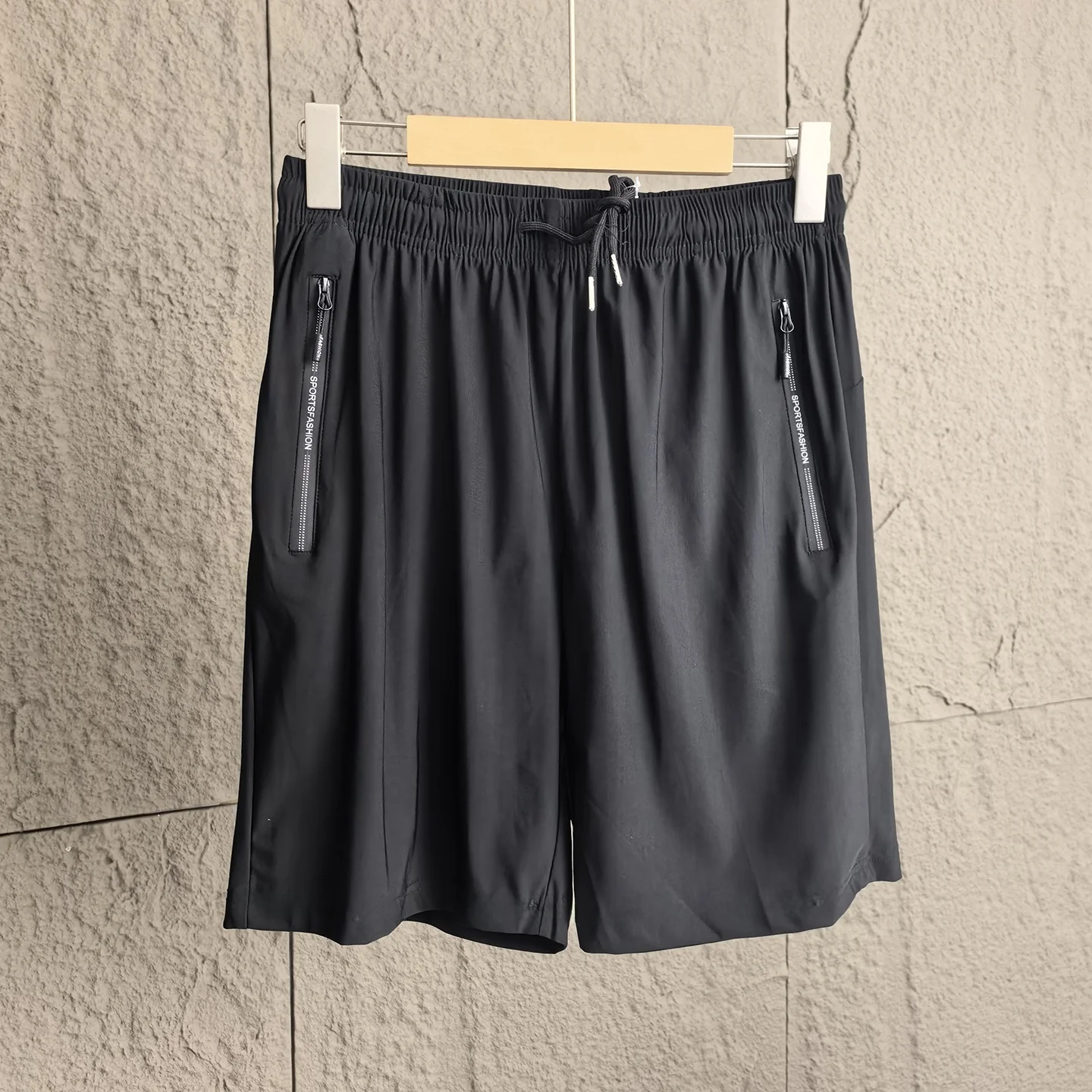 

Мужские летние повседневные шорты из ледяного шелка с эластичным поясом, быстросохнущие, дышащие, модные, прямого кроя, из нейлона и спандекса, с охлаждающим эффектом