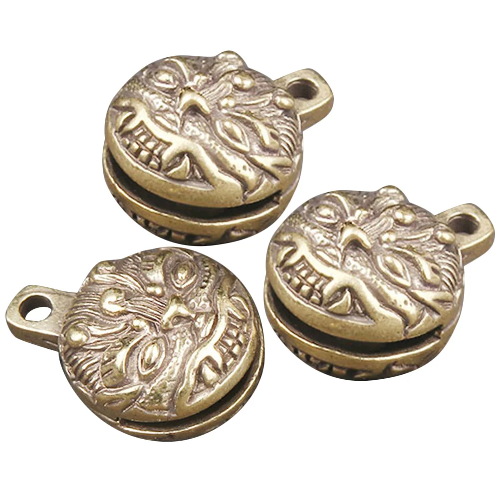 

3Pcs Retro Brass Bell Pendant DIY Keychain Charm for Holiday Craft Decoration Bells for Crafts Vintage Bell DIY Bells Decor