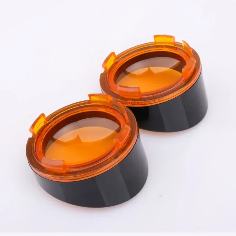 Motorcycle 2PCS Bullet Turn Signals Lens Cover Bright Black Visors Bezels For Harley Dyna Street Glide Fat Boy Softail Touring