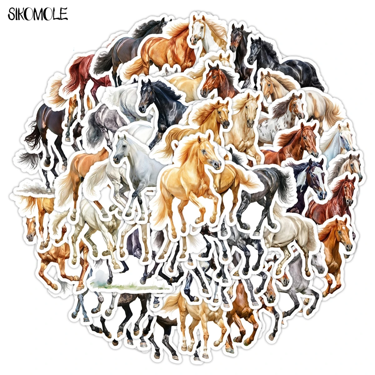 10/30/50 個水彩馬かわいいステッカー美的 DIY 装飾子供のおもちゃ子供旅行荷物デカール落書きステッカーパック