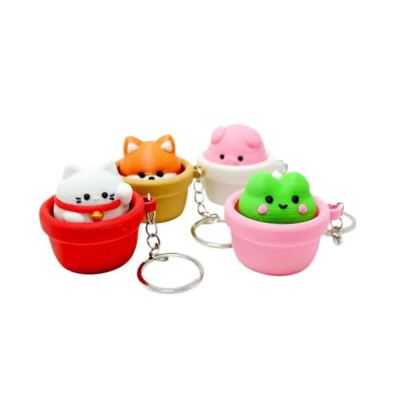 Finger-Button-Clicker Lustiger Keycap-Clicker Fidget-Schlüsselanhänger Weich Langsam Rückfedernd Antistress Stressabbau Lustige Cartoon-Tiere – Detail 10